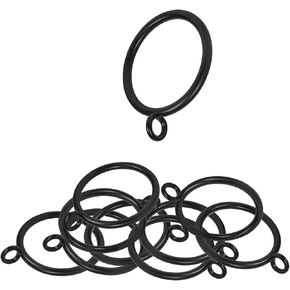 20 Pack Metal Curtain Rings with Eyelets, Drapery Rings for Curtains Rod Fits Up to 1.2 Inch (20, Black) in Saudi Arabia