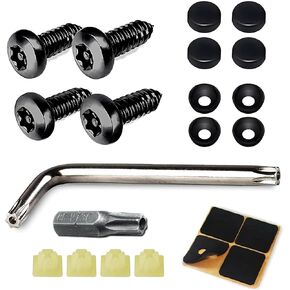 WZP 4 Set Anti Theft License Plate Screws Kit, Rustproof Stainless Steel Tamper Proof License Screw, M6 (1/4") Car Tag Plate Mounting Hardware, Universal for Front Rear Frame Holder Mounting (Black) in Kuwait