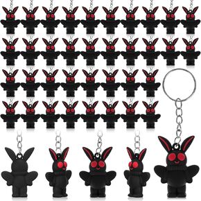 50 Pcs Mini Mothman Figurine Keychain Small Mothman Figures Bag Charms Tiny Statue Key Chains for Hide and Seek Office Birthday Easter Egg Gifts Backpack Accessories Collectibles in Saudi Arabia
