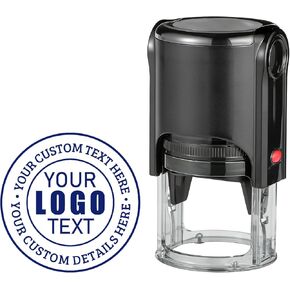 Custom Logo Stamp, Personalized Image Self-Inking Stamper, Customized Business Logo, Text & Address Stamps, 4 Sizes & 5 Ink Color Options for Professional Office Use in Kuwait