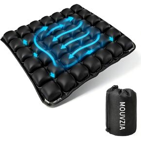 Inflatable Seat Cushion for Airplane: Coccyx Pressure Relief Sitting Cushion with 42 Interconnected Air Cells - Ergonomic Comfort Buttock Supports 380 lb for Travel/Wheel Chair/Car/Office/Stadium in Saudi Arabia