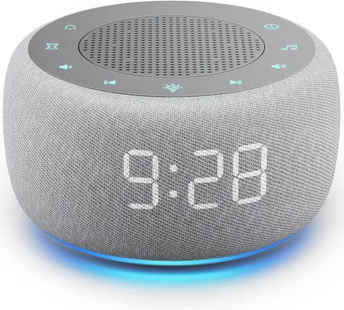 Buffbee Alarm Clock with Sound Machine for Bedrooms – 2-in-1 White Noise Machine for Sleep, Gentle Wake-Up with Soft Alarm Sounds, Ambient Night Light, Plug-in, Sleep Better, Wake Gently in Saudi Arabia