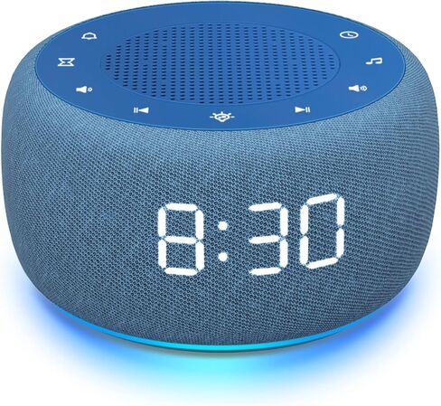 Buffbee Alarm Clock with Sound Machine for Bedrooms – 2-in-1 White Noise Machine for Sleep, Gentle Wake-Up with Soft Alarm Sounds, Ambient Night Light, Plug-in, Sleep Better, Wake Gently in Kuwait