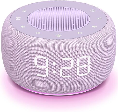 Buffbee Alarm Clock with Sound Machine for Bedrooms – 2-in-1 White Noise Machine for Sleep, Gentle Wake-Up with Soft Alarm Sounds, Ambient Night Light, Plug-in, Sleep Better, Wake Gently in Saudi Arabia