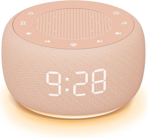 Buffbee Alarm Clock with Sound Machine for Bedrooms – 2-in-1 White Noise Machine for Sleep, Gentle Wake-Up with Soft Alarm Sounds, Ambient Night Light, Plug-in, Sleep Better, Wake Gently in Saudi Arabia