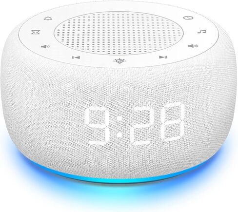 Buffbee Alarm Clock with Sound Machine for Bedrooms – 2-in-1 White Noise Machine for Sleep, Gentle Wake-Up with Soft Alarm Sounds, Ambient Night Light, Plug-in, Sleep Better, Wake Gently in Saudi Arabia