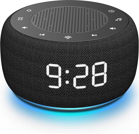 Buffbee Alarm Clock with Sound Machine for Bedrooms – 2-in-1 White Noise Machine for Sleep, Gentle Wake-Up with Soft Alarm Sounds, Ambient Night Light, Plug-in, Sleep Better, Wake Gently in Saudi Arabia