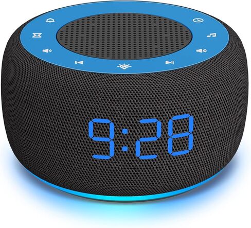 Buffbee Alarm Clock with Sound Machine for Bedrooms – 2-in-1 White Noise Machine for Sleep, Gentle Wake-Up with Soft Alarm Sounds, Ambient Night Light, Plug-in, Sleep Better, Wake Gently in Saudi Arabia