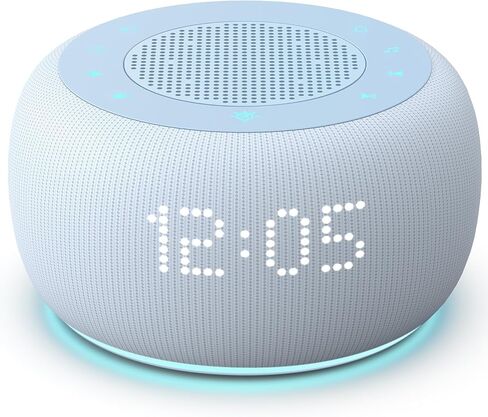 Buffbee Alarm Clock with Sound Machine for Bedrooms – 2-in-1 White Noise Machine for Sleep, Gentle Wake-Up with Soft Alarm Sounds, Ambient Night Light, Plug-in, Sleep Better, Wake Gently in Saudi Arabia