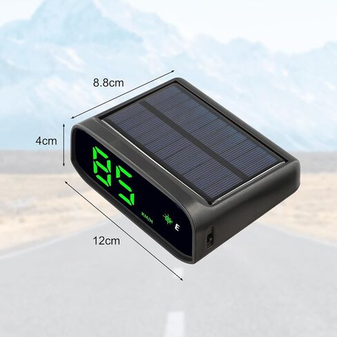Solar Powered Head Up Display GPS Digital Car Speedometer with Intelligent Light Sensing HUD High Definition LED for Day and Night Compass Function in Saudi Arabia