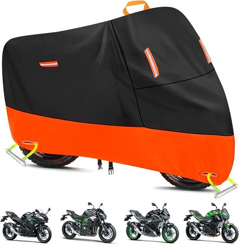 غطاء دراجة نارية مقاوم للماء 600D عالي التحمل مع صندوق جانبي، مناسب لنماذج الرحلات Harley Davidson Road King، Road Glide، Street Glide، Electra Glide، Low Rider-ST للتخزين الداخلي والخارجي in Kuwait