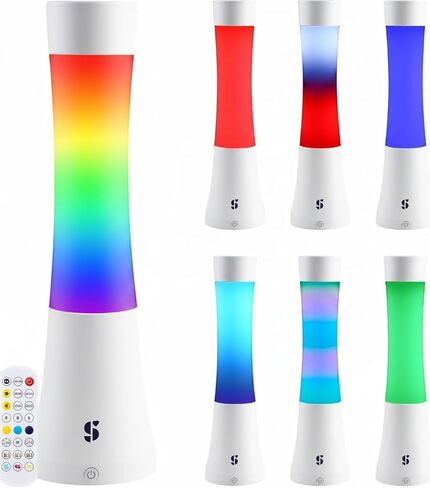 Special Supplies Sensory Light Lava Lamp for Kids and Adults – Color Changing LED Desk Lamp with Remote – Calming Night Light for Sensory Room, Bedroom, Therapy, Relaxation, Décor- White in Saudi Arabia