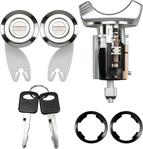 Door Lock Cylinders Set & Ignition Switch Lock Cylinder with Keys Compatible with Ford Aerostar Ranger Bronco E150/250/350 F150/250/350 Replace # F3UZ-1522050-D, F3TZ-7822050-B in Kuwait