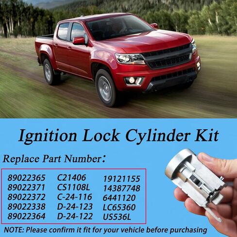 Ignition Lock Cylinder Kit Compatible with Chevrolet Colorado & Hummer H3 & GMC Canyon, Door Lock Barrel for Front Left and Right Side Replace#19121155, LC65360 in Kuwait