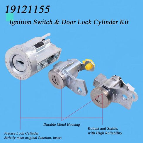 Ignition Lock Cylinder Kit Compatible with Chevrolet Colorado & Hummer H3 & GMC Canyon, Door Lock Barrel for Front Left and Right Side Replace#19121155, LC65360 in Kuwait