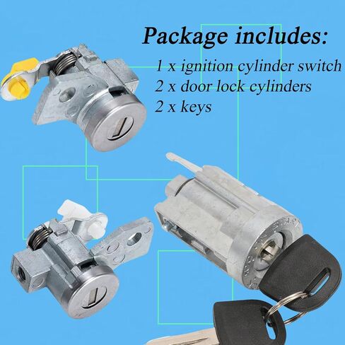 Ignition Lock Cylinder Kit Compatible with Chevrolet Colorado & Hummer H3 & GMC Canyon, Door Lock Barrel for Front Left and Right Side Replace#19121155, LC65360 in Kuwait
