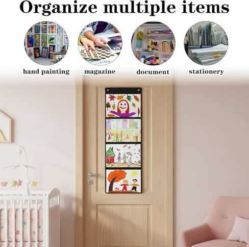 4 Pcs Storage Pocket Chart for Classroom 37.4 x 12.2 in 37.4 x 12.2 inches 4 Pockets Hanging Wall File Organizer for Cards, Drawing, Pictures, Homework, Teacher Office Activities, Black in Saudi Arabia