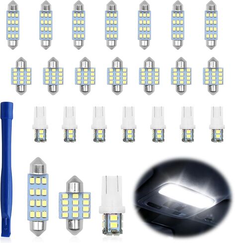 24 PCS Interior Led Dome Lights for Cars-194 T10 DE3175 578 31mm 42mm Bulbs Interior Replacement Lights, for Car Map License Plate Door Side Marker Cornering Trunk Light (Blue) in Saudi Arabia
