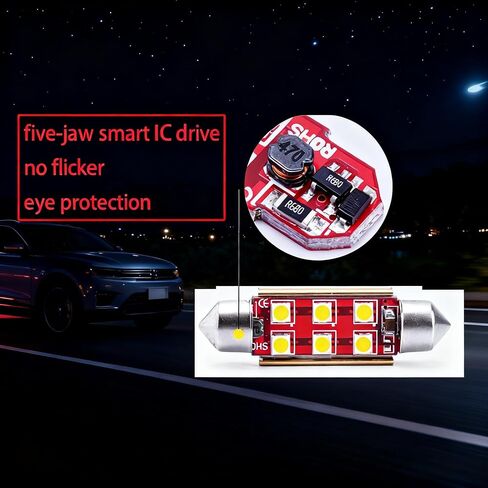 مصباح قبة لخريطة السيارة من Riloer، 578 لمبة LED لمبات فسطون 41 مم/1.6 بوصة، 211-2 212-2 مصابيح LED داخلية ساطعة لمبة قراءة السقف 3030 SMD LED Chip in Saudi Arabia