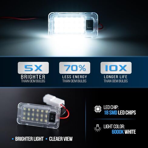 Led Trunk Cargo Area Light for 2006-2022 To'yota RAV4, 2021-2022 RAV4 Prime, 2011-2025 Sienna, 2007-2019 Le'xus RX350 18-SMD 6000K White Led Courtesy Luggage Compartment Light Assembly in Saudi Arabia