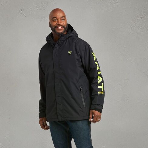 Ariat Big & Tall Rebar Stormshell Logo H2O Jacket Black/Lime 2XL Tall in Saudi Arabia