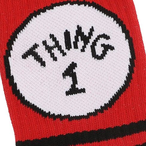 Bioworld Dr. Seuss The Cat In The Hat Character Logos Men’s 3-Pair Pack Casual Crew Socks in Saudi Arabia