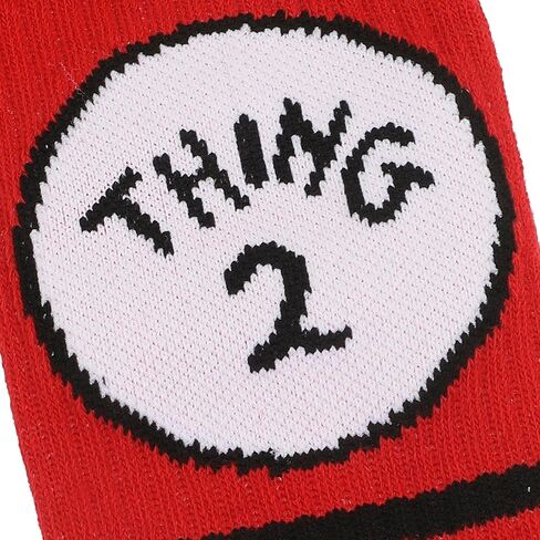 Bioworld Dr. Seuss The Cat In The Hat Character Logos Men’s 3-Pair Pack Casual Crew Socks in Saudi Arabia