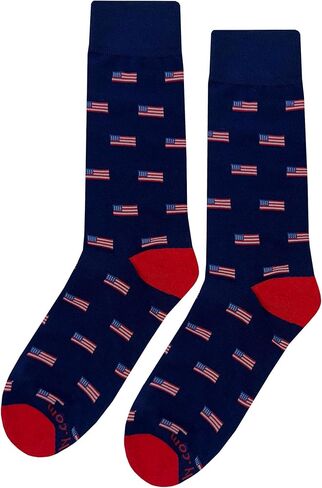 US Flag Dress Socks Funny Novelty Crazy Fun Design Men Size 8-12 Cotton Casual Crew Colorful Funky Fancy Socks Gift for Men in Saudi Arabia