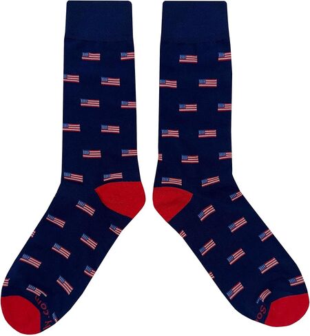 US Flag Dress Socks Funny Novelty Crazy Fun Design Men Size 8-12 Cotton Casual Crew Colorful Funky Fancy Socks Gift for Men in Saudi Arabia