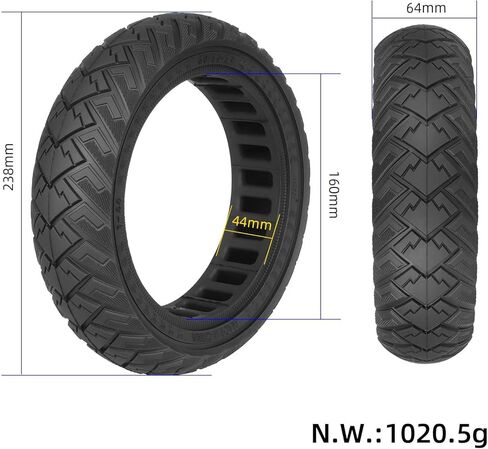 إطار صلب 60/65-6.9 مقاس 10 بوصة لملحقات الدراجات البخارية الكهربائية Segway Ninebot Max G2 G65 F3 F3 Pro، إطار مطاطي للطرق الوعرة، مقاوم للصدمات، بديل غير قابل للانزلاق لسكوتر كيك سكوتر in Kuwait