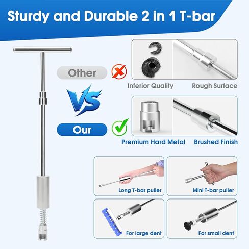 أداة سحب انبعاجات السيارة، مجموعة أدوات إزالة انبعاجات السيارة بدون جهد مع أعواد غراء لاصقة قوية ومسدس غراء ساخن 100 وات، إزالة الحواف وإسفين الهواء، إصلاح الانبعاجات بدون طلاء لضربات أبواب السيارات أو البرد أو غطاء المحرك in Kuwait