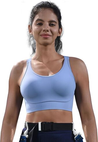 Cordaw Women's High Support Sports Bra, Adjustable Straps & Molded Cups, Racerback Workout Top in Saudi Arabia
