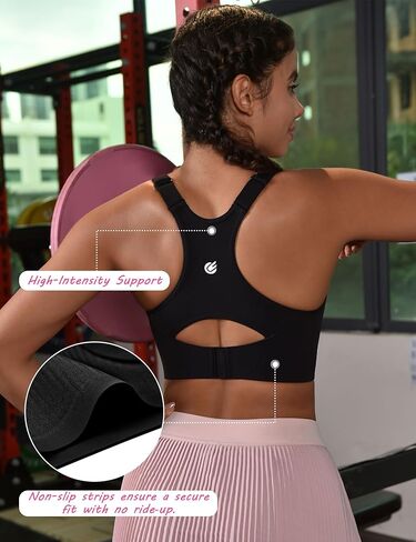 Cordaw Women's High Support Sports Bra, Adjustable Straps & Molded Cups, Racerback Workout Top in Saudi Arabia