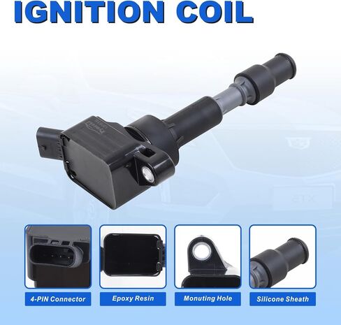 UF816 ملفات الإشعال عالية الأداء وشمعات الإشعال إيريديوم مجموعة مكونة من 4 قطع لشركة Hyundai Elantra/Kona/Sonata/Veloster & Kia Forte/Optima/Soul 2.0L 2016-2021 - يستبدل 27300-2E601 49137 GN10877 in Kuwait