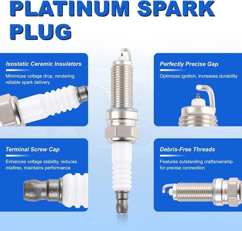 UF816 ملفات الإشعال عالية الأداء وشمعات الإشعال إيريديوم مجموعة مكونة من 4 قطع لشركة Hyundai Elantra/Kona/Sonata/Veloster & Kia Forte/Optima/Soul 2.0L 2016-2021 - يستبدل 27300-2E601 49137 GN10877 in Kuwait