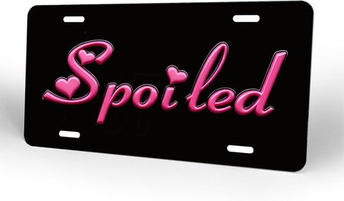 لوحة زخرفية شخصية من Spoited.Lady، غطاء لوحة ترخيص لطيف ومبتكر من معدن الألومنيوم المزخرف، مناسب للرجال، 6 × 12 بوصة (4 فتحات) in Kuwait