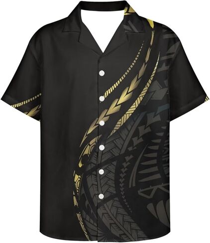 قميص هاواي صيفي رجالي بأكمام قصيرة قميص Aloha بأزرار سفلية ورقبة على شكل حرف V ملابس شاطئ استوائية سريعة الجفاف وخفيفة الوزن in Kuwait