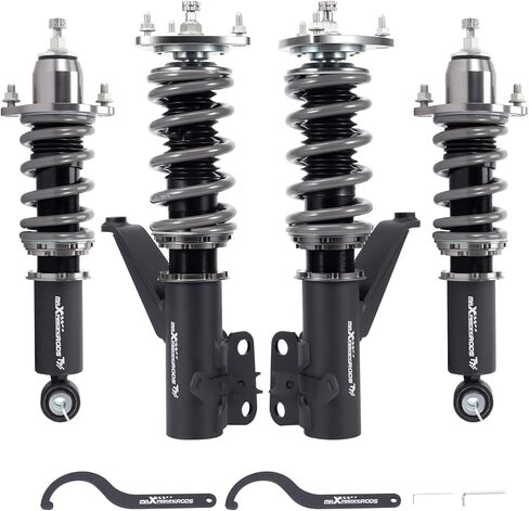 maxpeedingrods Coilovers لهوندا CR-V 2002-2006، طقم تعليق كويلوفيرز قابل للتعديل بـ 24 مستوى، ممتص صدمات قابل للتعديل للارتفاع، طقم خفض السباق T7، أسود in Kuwait