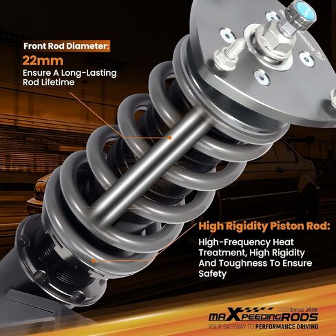 maxpeedingrods Coilovers لهوندا CR-V 2002-2006، طقم تعليق كويلوفيرز قابل للتعديل بـ 24 مستوى، ممتص صدمات قابل للتعديل للارتفاع، طقم خفض السباق T7، أسود in Kuwait