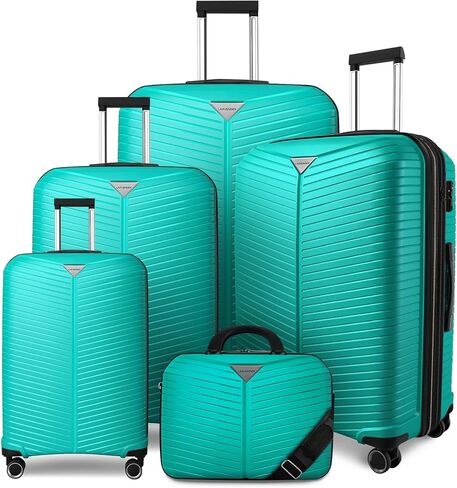 LEAVES KING LARVENDER Luggage Sets 5 Piece, Expandable(Only 24"&28") PP Suitcase with Spinner Wheels, Durable Luggage Sets Clearance Carry On Luggage Suitcase Set For Women Men, Purple in Saudi Arabia