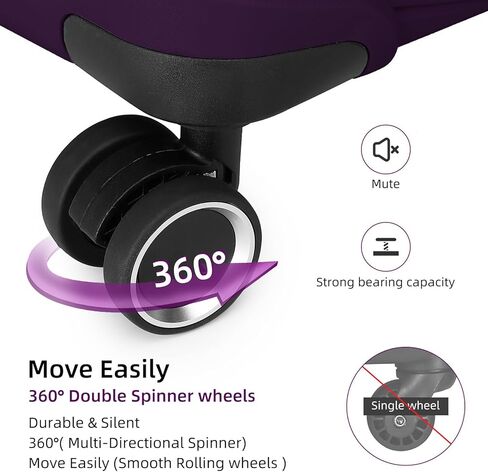 LEAVES KING LARVENDER Luggage Sets 5 Piece, Expandable(Only 24"&28") PP Suitcase with Spinner Wheels, Durable Luggage Sets Clearance Carry On Luggage Suitcase Set For Women Men, Purple in Saudi Arabia
