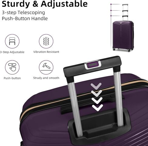 LEAVES KING LARVENDER Luggage Sets 5 Piece, Expandable(Only 24"&28") PP Suitcase with Spinner Wheels, Durable Luggage Sets Clearance Carry On Luggage Suitcase Set For Women Men, Purple in Saudi Arabia