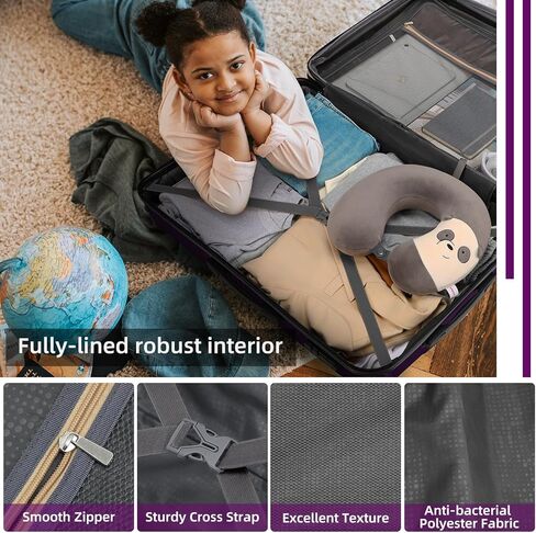 LEAVES KING LARVENDER Luggage Sets 5 Piece, Expandable(Only 24"&28") PP Suitcase with Spinner Wheels, Durable Luggage Sets Clearance Carry On Luggage Suitcase Set For Women Men, Purple in Saudi Arabia