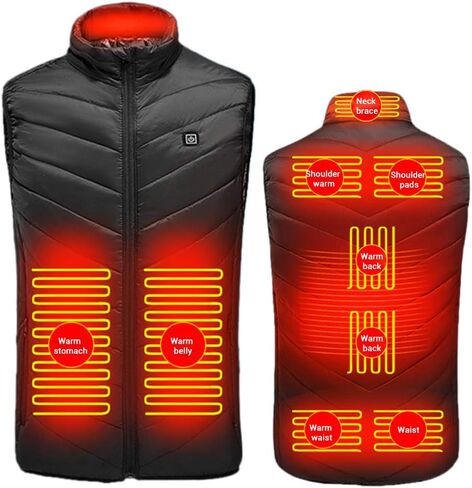 Heated Vest for Men Women,9 Heating Zone 3 Temperature Electric Heated Vest,USB Soft Heated Outerwear,Heated Jacket in Saudi Arabia