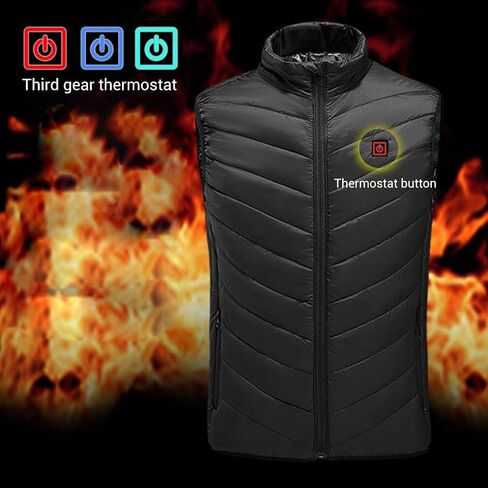Heated Vest for Men Women,9 Heating Zone 3 Temperature Electric Heated Vest,USB Soft Heated Outerwear,Heated Jacket in Saudi Arabia
