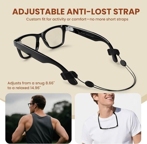 حافظة صلبة لحقيبة شحن Ray-Ban Meta ومجموعة الملحقات - وسادات أنف مضادة للانزلاق ومقابض الأذن وحزام - حامل سفر واقٍ للنظارات الذكية Wayfarer للرجال والنساء وركوب الدراجات والرياضة - أسود in Saudi Arabia