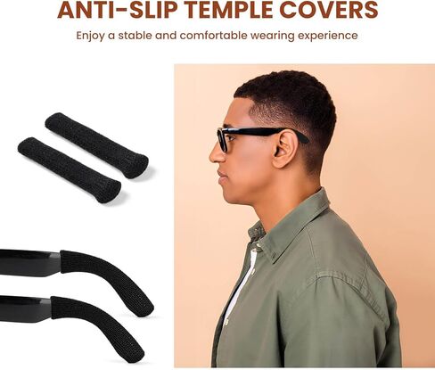 حافظة صلبة لحقيبة شحن Ray-Ban Meta ومجموعة الملحقات - وسادات أنف مضادة للانزلاق ومقابض الأذن وحزام - حامل سفر واقٍ للنظارات الذكية Wayfarer للرجال والنساء وركوب الدراجات والرياضة - أسود in Saudi Arabia