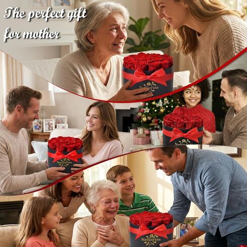 17 قطعة من هدايا الورود الحمراء المحفوظة إلى الأبد - زهور محفوظة في صندوق للنساء، زهور إلى الأبد للتسليم، صندوق هدايا عيد ميلاد الزهور لها، الذكرى السنوية، عيد الأم in Kuwait