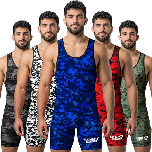 Exxact Sports Sublimated Men's Wrestling Singlet, High-Performance Powerlifting Singlet, Wrestling Singlets for Men in Kuwait