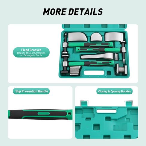 مجموعة أدوات إصلاح دنت 9 قطع، مجموعة أدوات إصلاح لوحة الجسم الأوتوماتيكية، مجموعة أدوات إصلاح الصفائح المعدنية، مجموعة أدوات إصلاح الصفائح المعدنية، مجموعة أدوات إصلاح دنت المخل مع صندوق أدوات للإصلاح التلقائي/الميكانيكي in Kuwait